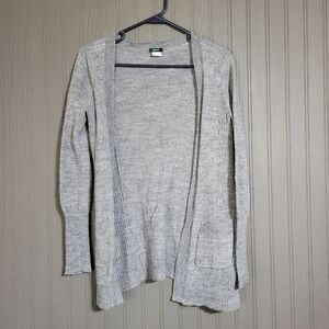 J Crew Open Front Cardigan Sweater Long Sleeve Alpaca Wool Blend Gray Women's XS